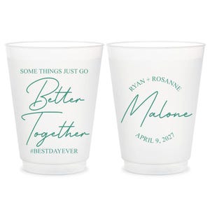 Better Together Custom Wedding Frosted Cup, Frosted Cups for Weddings, Personalized Wedding Frosted Cups, Custom Frosted Cups as Favor (311)