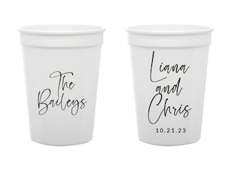 Custom Wedding Plastic Cups, Custom Stadium Cups Wedding Favors, Custom Stadium Cups Favors, Personalized Wedding Stadium Cups Favors (169)