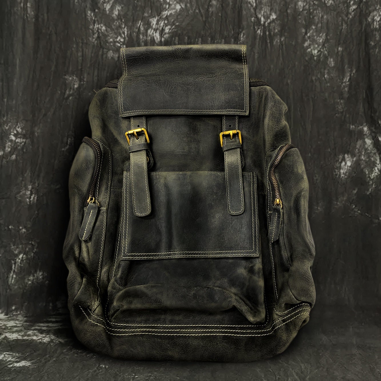 Genuine Custom Leather Backpack Engraved Backpack Bag 