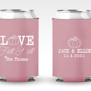Personalized Wedding Coolers, Fall Wedding Can Cooler Favors, Fall Wedding Can Coolers, Personalized Fall Wedding Can Cooler Favors (54)