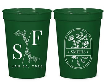 Wedding Gift Stadium Cups, Personalized Plastic Cup Favors, Custom Party Cup