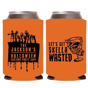 Halloween Party Can Coolers, Halloween Party Can Cooler Favors, Custom Halloween Party Can Insulator, Halloween Party Beer Hugger Gift (253)