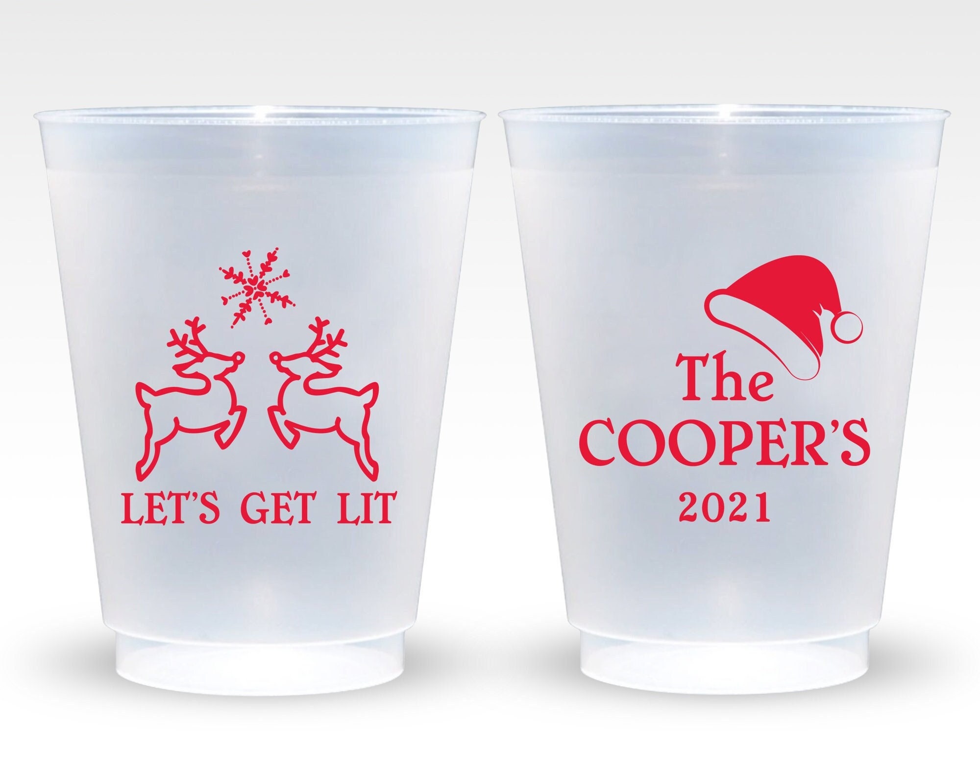 Happy Holidays Frosted Plastic Cups, Christmas Holiday Cups, Holiday Party Plastic  Cup for Beer, Christmas Party Favors, Christmas Cup 125 