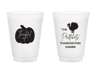 Anpassade Thanksgiving-plastmuggar, Thanksgiving-frostade muggar, Thanksgiving-festmuggar med frostat glas som present, Thanksgiving-plastmuggar (170)