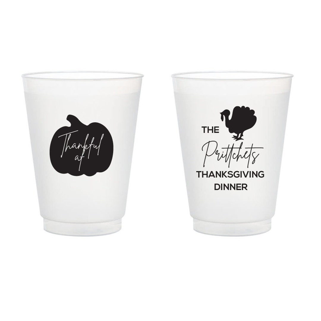 Customized Thanksgiving Plastic Cups, Thanksgiving Frosted Cups