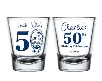 Vaso de chupito personalizado para 50 cumpleaños, recuerdo de vaso de chupito para 50 cumpleaños, vaso de chupito personalizado para 50 cumpleaños, vaso de chupito personalizado (259)