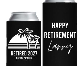 Happy Retirement Can Coolers, Custom Retirement Party Can Coolers, Custom Retirement Party Can Cooler Favors, Custom Can Cooler Favors (291)