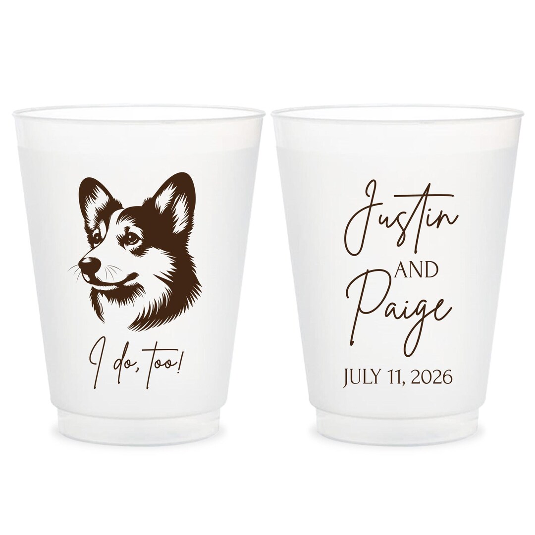 Personalized Frosted Plastic Cups, Engagement Party Custom