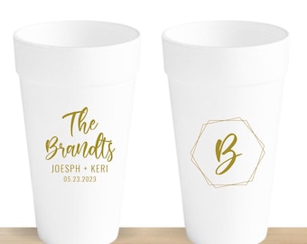Wedding Favors with Personalized Foam Cups, Foam Cup Gift for 20oz Weddings, Custom Wedding Favor Foam Cup, Wedding Foam Cup as Favors (153)