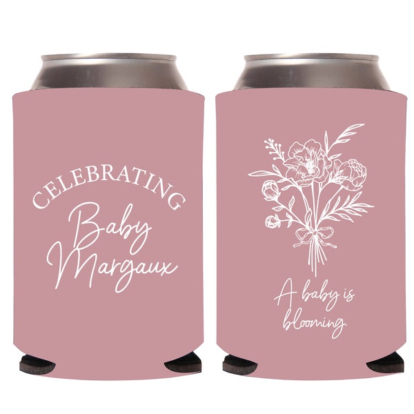 Custom Baby Shower Can Cooler, Personalized Can Coolers as Baby Shower Favors, Customized Baby Shower Beer Huggers, Baby Shower Favors (224)