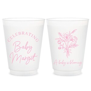 Tazza smerigliata personalizzata per baby shower, tazze smerigliate personalizzate come bomboniera per baby shower, tazza di plastica personalizzata per baby shower, bomboniere per baby shower (224)