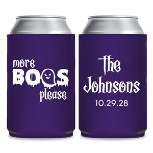 Customized Favor Halloween Wedding Favors, Custom Wedding Can Coolers, Personalized Halloween Can Coolers Wedding Favors, Beer Hugger (164)