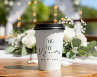 ウェディングギフトに最適なカスタムペーパーコーヒーカップ、ウェディングコーヒーカップ、ウェディング用ペーパーコーヒーカップ、ウェディングギフトに最適なパーソナライズペーパーカップ (139)