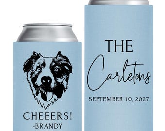 Personalized Wedding Can Cooler Favor, Customized Wedding Can Cooler Favors, Pet Wedding Can Cooler, Customized Pet Wedding Can Cooler (249)