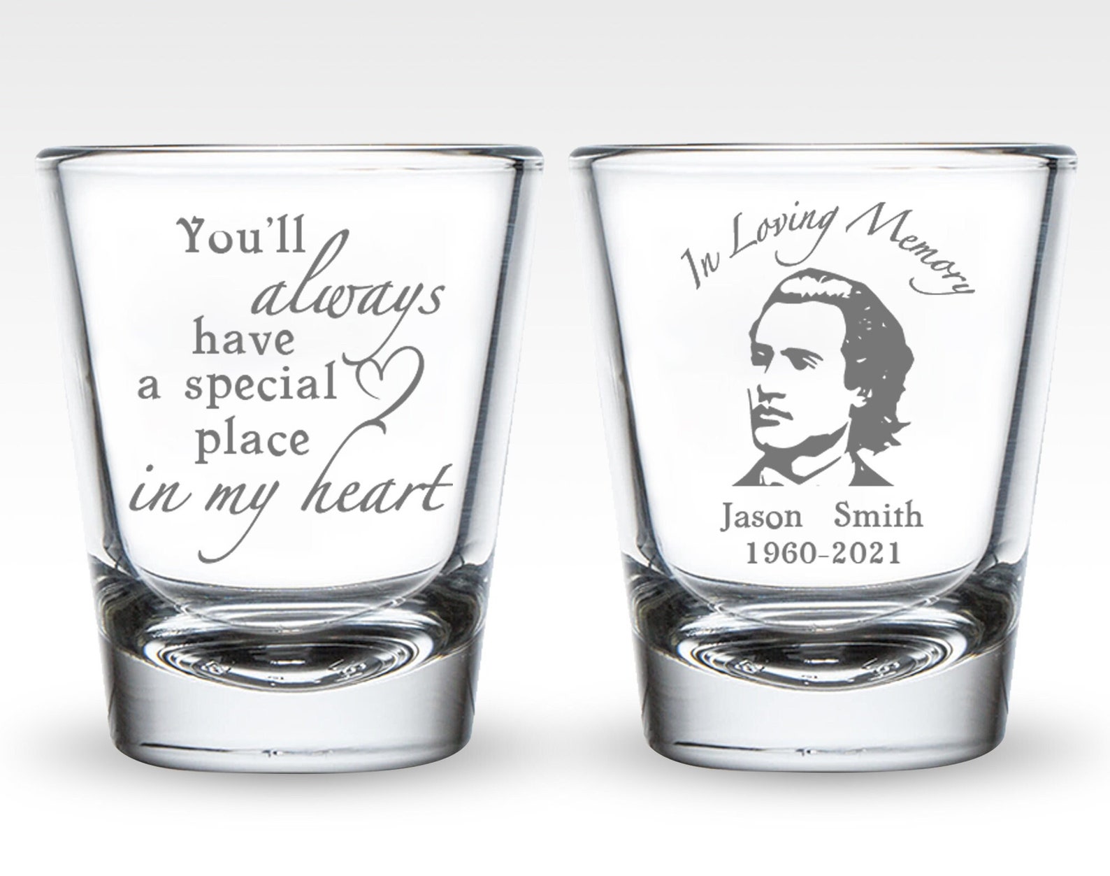 Special Place in My Heart Shot Glasses in Loving Memory Shot Etsy