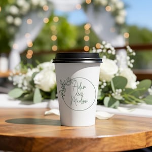 Tazas de café para bodas, tazas de papel para bodas, tazas de papel personalizadas como recuerdo de boda, tazas de papel personalizadas como recuerdo de boda (139)