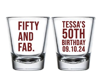 Vasos de chupito para 50 cumpleaños, regalos personalizados para 50 cumpleaños, regalos personalizados (282)