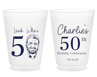 Custom 50th Birthday Frosted Cup, 50th Birthday Frosted Cup Favors, Personalized 50th Birthday Frosted Cup Favors, Custom Frosted Cups (259)