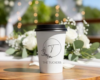 ウェディングギフトに最適なカスタムペーパーコーヒーカップ、ウェディング用ペーパーコーヒーカップ、ウェディングコーヒーカップ、ウェディングギフトに最適なパーソナライズペーパーカップ (144)
