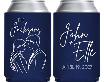 Custom Wedding Photo Can Cooler Favors, Personalized Can Coolers with Wedding Photo, Customized Can Coolers for Wedding, Wedding Favor (302)