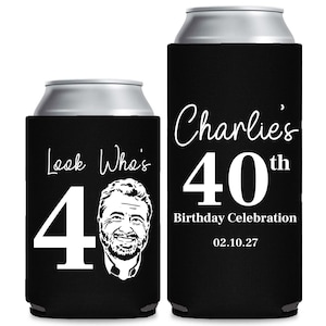 Aangepaste 40e verjaardag blikjeskoeler, 40e verjaardag blikjeskoeler gunsten, gepersonaliseerde 40e verjaardag blikjeskoeler gunst, gepersonaliseerde blikjeskoeler (259)