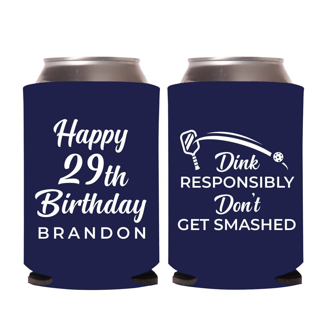 Happy 29th Birthday Can Coolers, Personalized Birthday Can Cooler