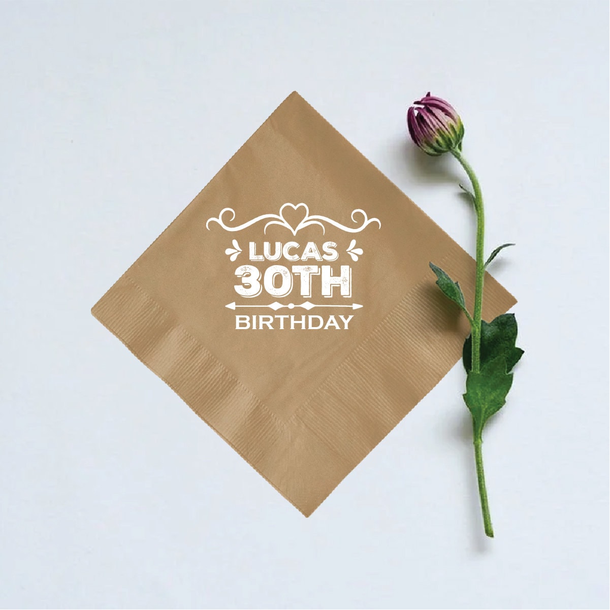 Youmewell Gestreifte Papier Servietten – 60 Stück, 33x33 Cm, 3-lagig, Biologisch Abbaubar