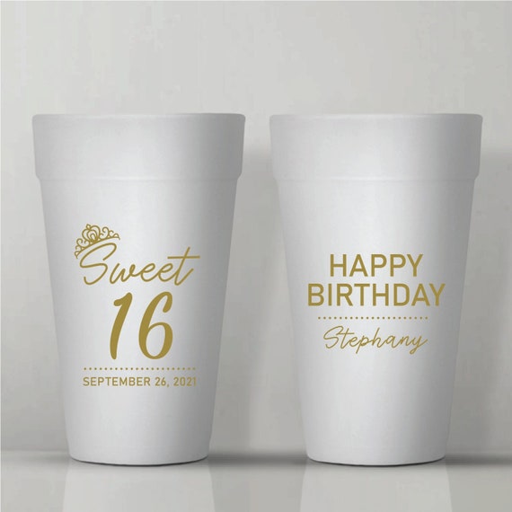 Custom Birthday Foam Cups Birthday Party Foam Cups 