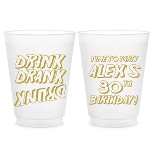Customized Favors Birthday Frosted Cups, Time To Party Birthday Frosted Cups, Personalized Frosted Cup Birthday Favors, Customized Cups (34)