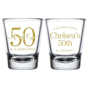 Personalized Birthday Shot Glasses, 50th Birthday Shot Glasses, Shot Glass Birthday Favors, Personalized Birthday Shot Glasses (299)