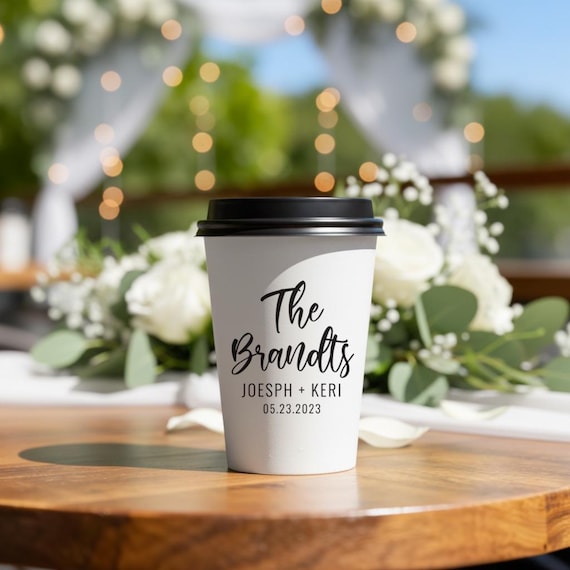 Paper Coffee Cups Wedding Favor, Paper Cup Wedding Favors, Personalized  Wedding Paper Cups, Coffee Cup Wedding Gift, Custom Paper Cups (153) - Etsy