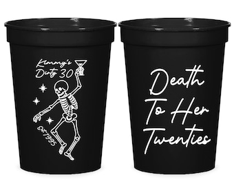 Dirty Thirty Stadium Cups, 30th Birthday Party Favors, Personalized Custom Bulk Cups