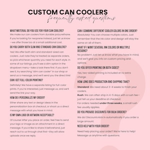 a pink brochure with the words custom coolers on it