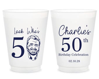 Benutzerdefinierte gefrostete Tasse zum 50. Geburtstag, Gastgeschenke zum 50. Geburtstag, personalisierte gefrostete Tassen zum 50. Geburtstag (259)