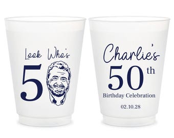 Custom 50th Birthday Frosted Cup, 50th Birthday Frosted Cup Favors, Personalized 50th Birthday Frosted Cup Favors, Custom Frosted Cups (259)