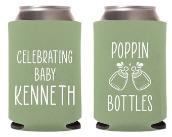 Custom Celebrating Baby Can Coolers, Personalized Baby Shower Can Coolers, Custom Baby Shower Can Coolers, Personalized Beer Huggers (183)