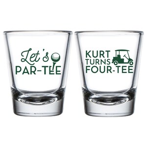 Let&#39;s Par-Tee Shot Glasses, 40th Birthday Shot Glass Favors, Customized Birthday Shot Glass, Personalized Birthday Shot Glasses Favors (315)