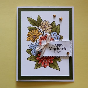 Beautiful hand made Mother&#39;s Day Card. Hand painted with Blending alcohol ink markers. 5.5 by 4.25 inches includes envelope. Multiple colors