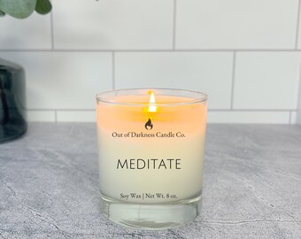 Santal Coconut Vegan Candle, Mindfulness Gift, Meditation Candle, Gift for Yoga Lover, Mental Health Candle, Self Care Gift, Intention