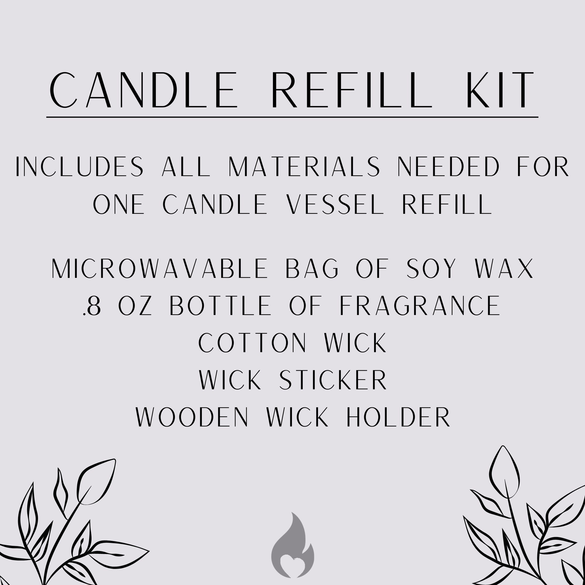 Candle Refill Kit, DIY Candle Kit, Soy Wax Candle 