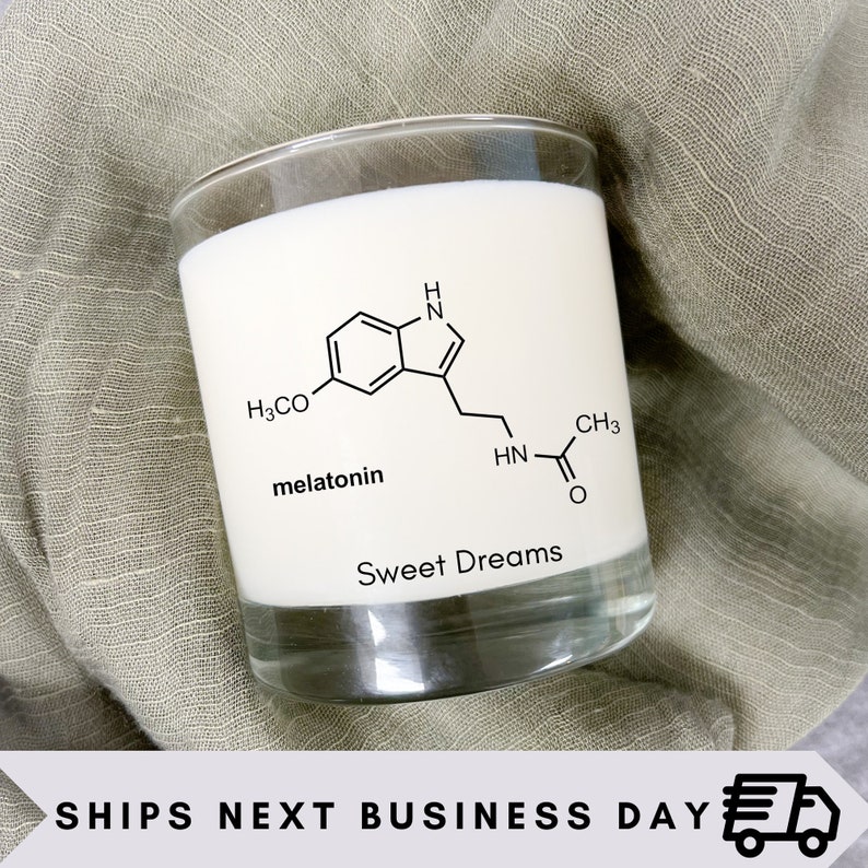 Melatonin Molecule, White Tea Soy Candle, Sweet Dreams, Essential Oil, Unique Candle, Aromatherapy Gift, Chemistry Gift, MOL image 10