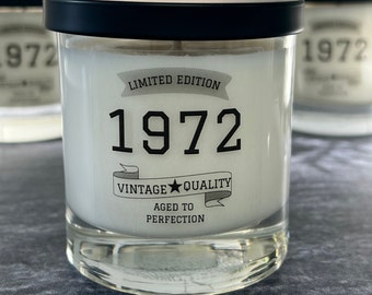 Personalized Milestone Birthday Gift, Birthday Party Favor, Soy Wax Candle, 50th Birthday Gift Idea, Aged to Perfection Gift