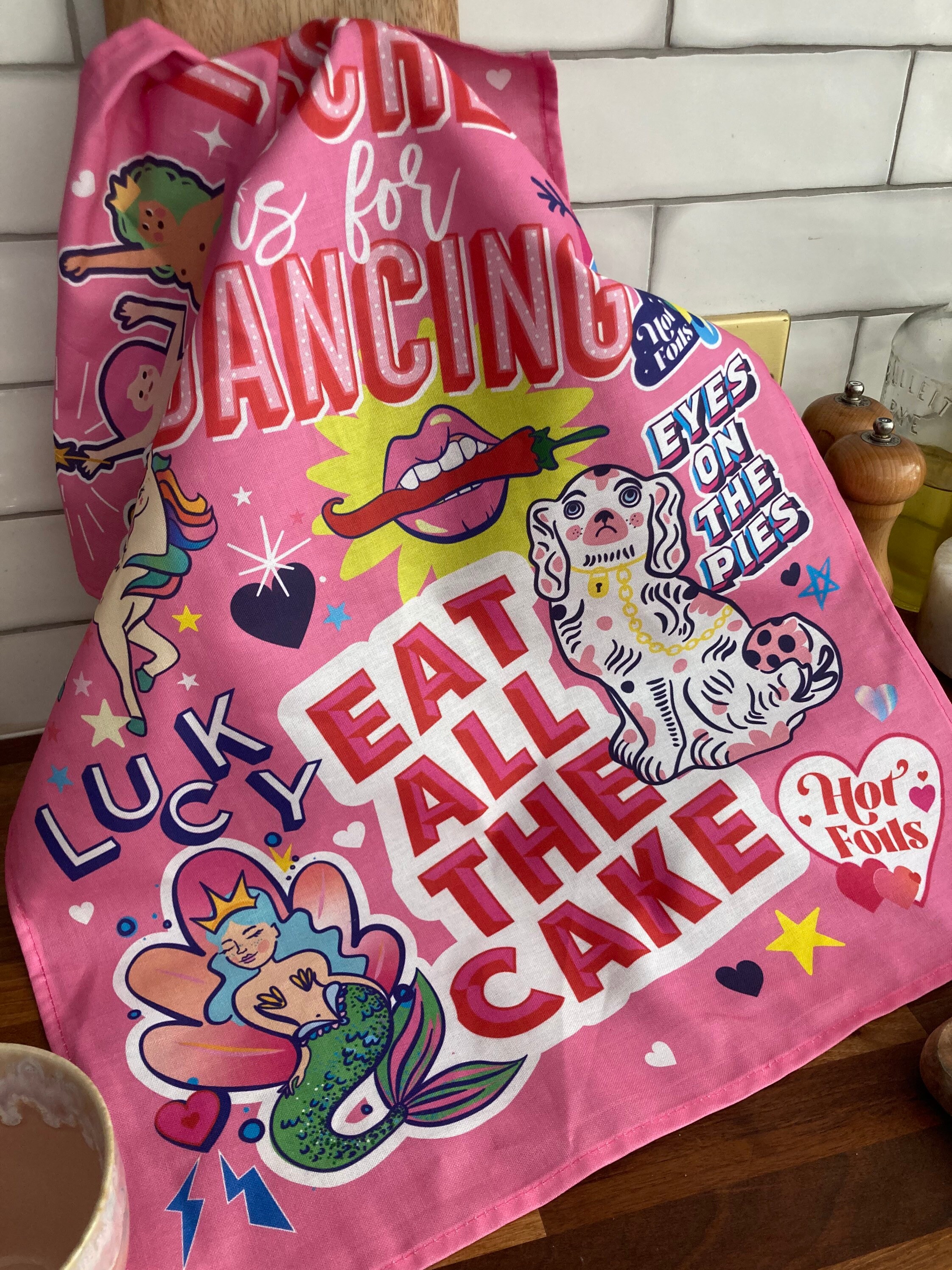 Hotfoils Tea Towel PINK