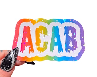 ACAB Water Bottle Sticker, Defund Police, Abolish Ice, 1312 Even Your Dad, Rainbow Decal, Leftist Feminist