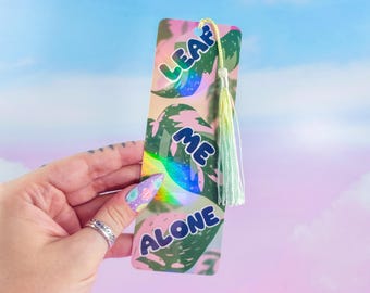 Holographic Pink Princess Philodendron Bookmark: Plant Lover Gift