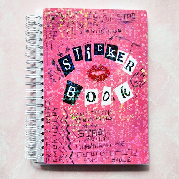 Reusable Sticker Storage Book, Holographic Mean Girls Burn Book For MIllennials, 5" x 7" or 4" x 6"