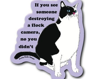 Anti-Flock Camera Sticker, Cat Sticker, Matte Waterproof Sticker, Anti AI Sticker, Protect Activist Sticker