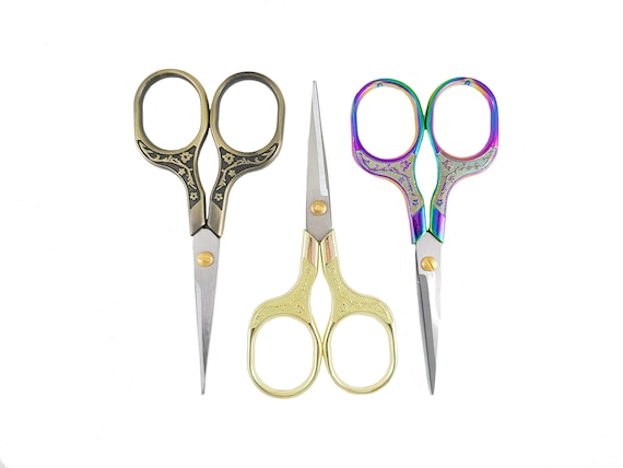 Sharp 5 Inch Embroidery Scissors, TSA Approved Scissors, Gold Scissors,  Sewing Snips, Thread Trimmers, Multichrome Holographic Scissors 
