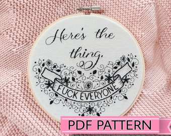 Don/'t be a F*cking Lunatic beginner hand embroidery My Favorite Murder embroidery