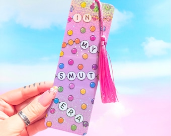 In My Smut Era Bookmark, Friendship Bracelet Holographic Bookmark with Tassel Option, Spicy Romance Reader Gift, Booktok Smut Reader Gift